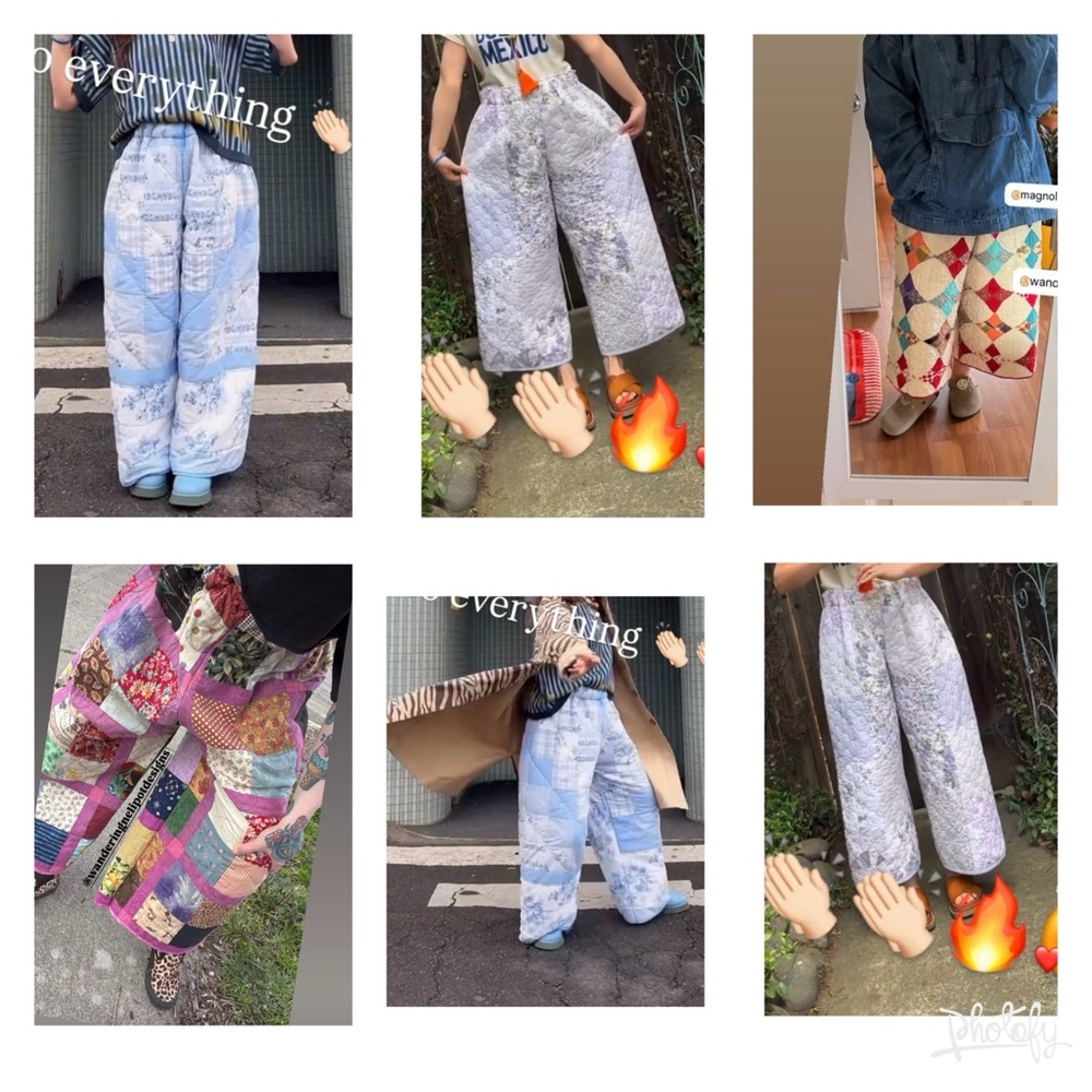 Quilt Patchwork Quilted Dopamine Colorful Pants Festival Hippie Boho Funky VTG